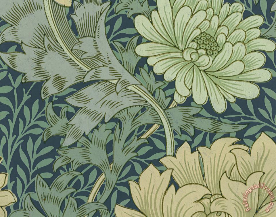 Wallpaper Sample With Chrysanthemum Painting - William Morris Wallpaper Chrysanthemum , HD Wallpaper & Backgrounds