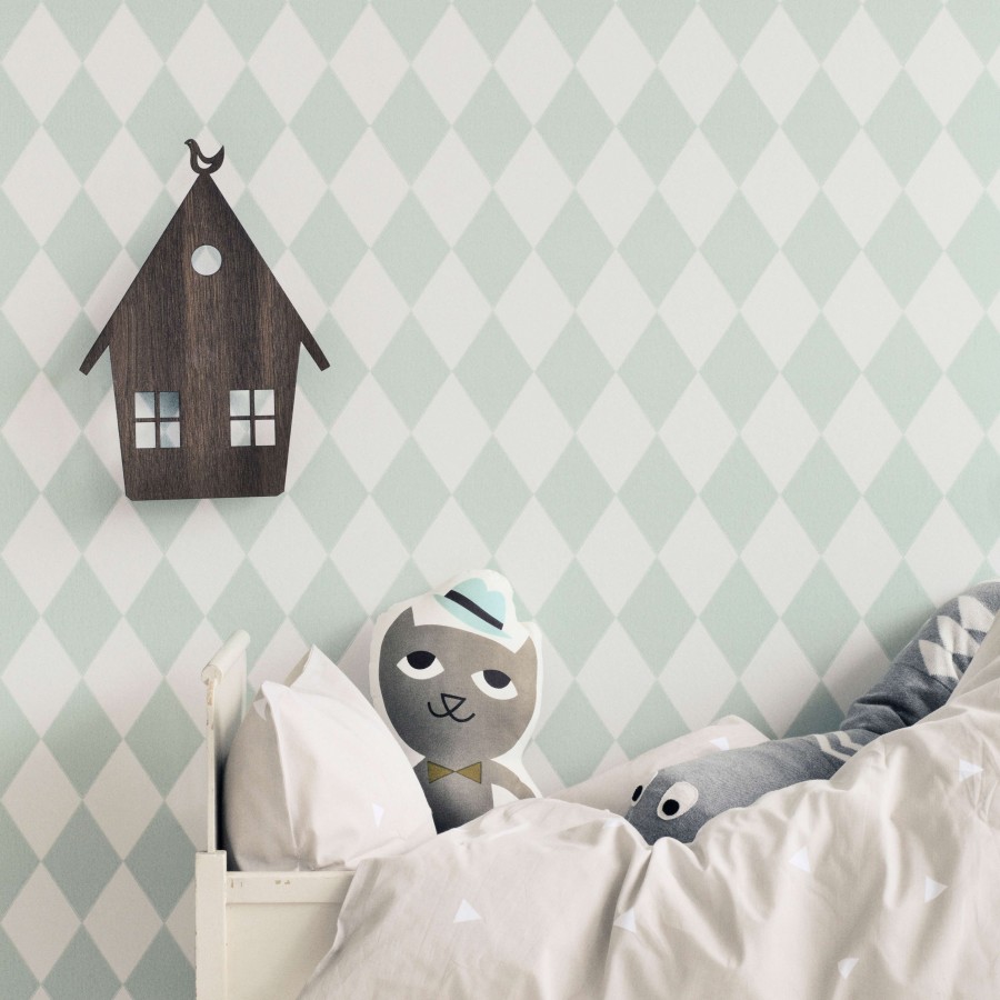 Effective Wallpaper For Children S Bedroom - Ferm Living Harlequin Mint , HD Wallpaper & Backgrounds