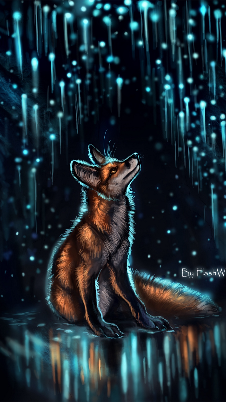 Fox Art Wallpaper - Galaxy Fox Backgrounds , HD Wallpaper & Backgrounds