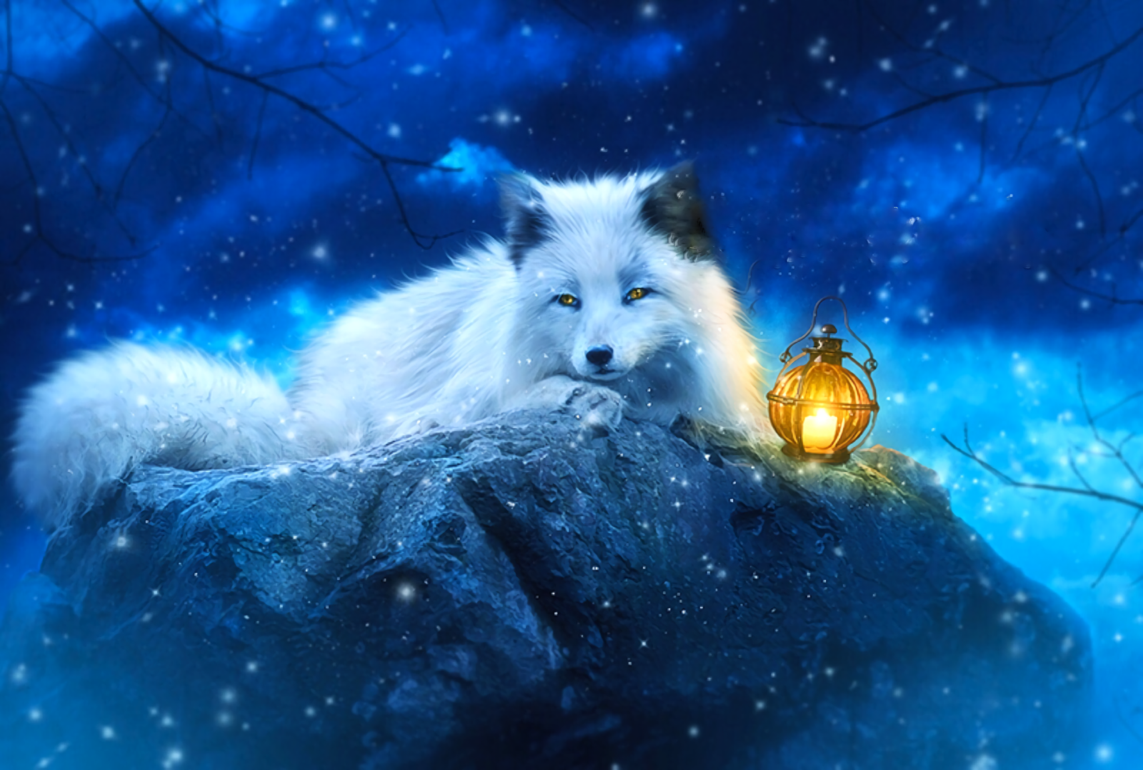 Fantasy Fox Fantasy Animals Hd Wallpaper - Fox Art , HD Wallpaper & Backgrounds
