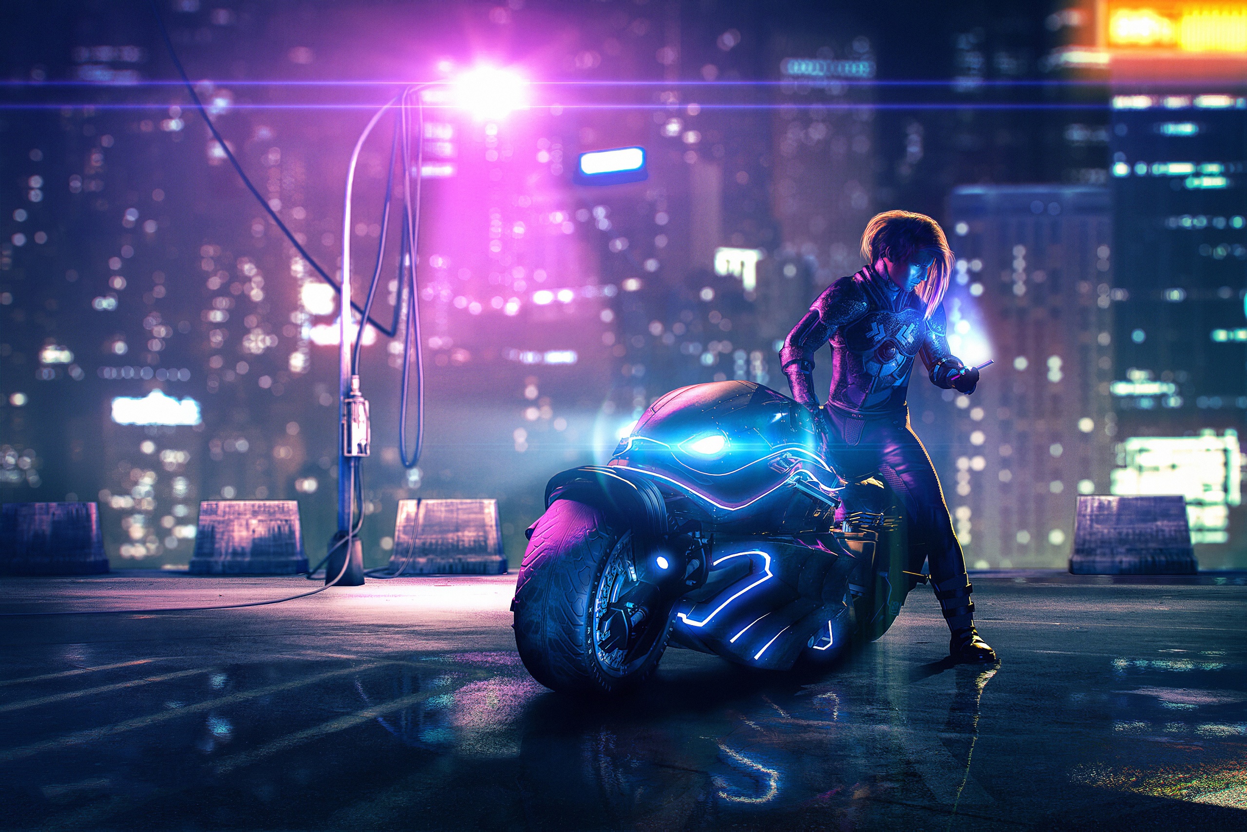 Cyberpunk Biker , HD Wallpaper & Backgrounds