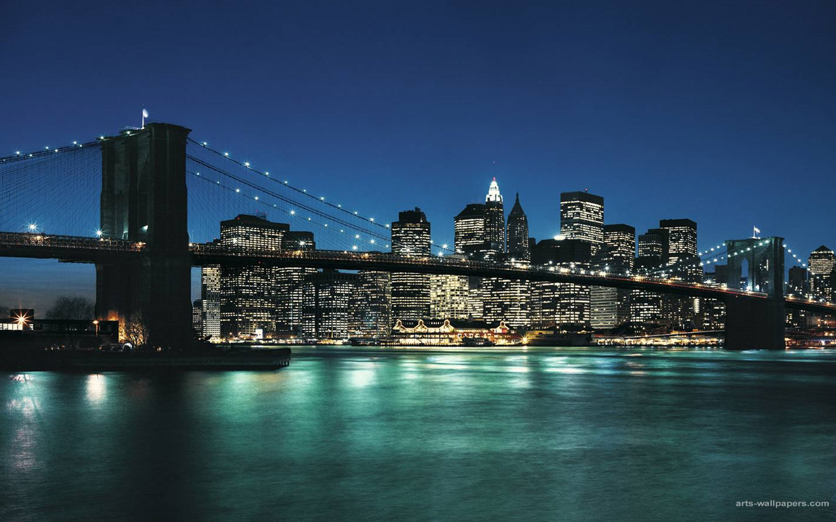 New York Art Prints And Posters New York Wallpapers - New York Bridge At Night , HD Wallpaper & Backgrounds