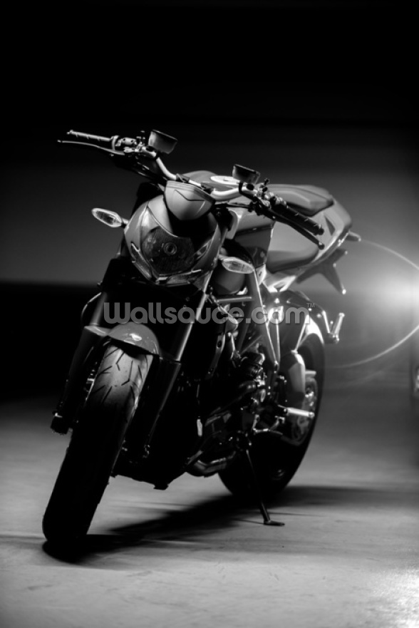 Motorcycle Black And White Wall Mural - Carro E Moto Junto , HD Wallpaper & Backgrounds