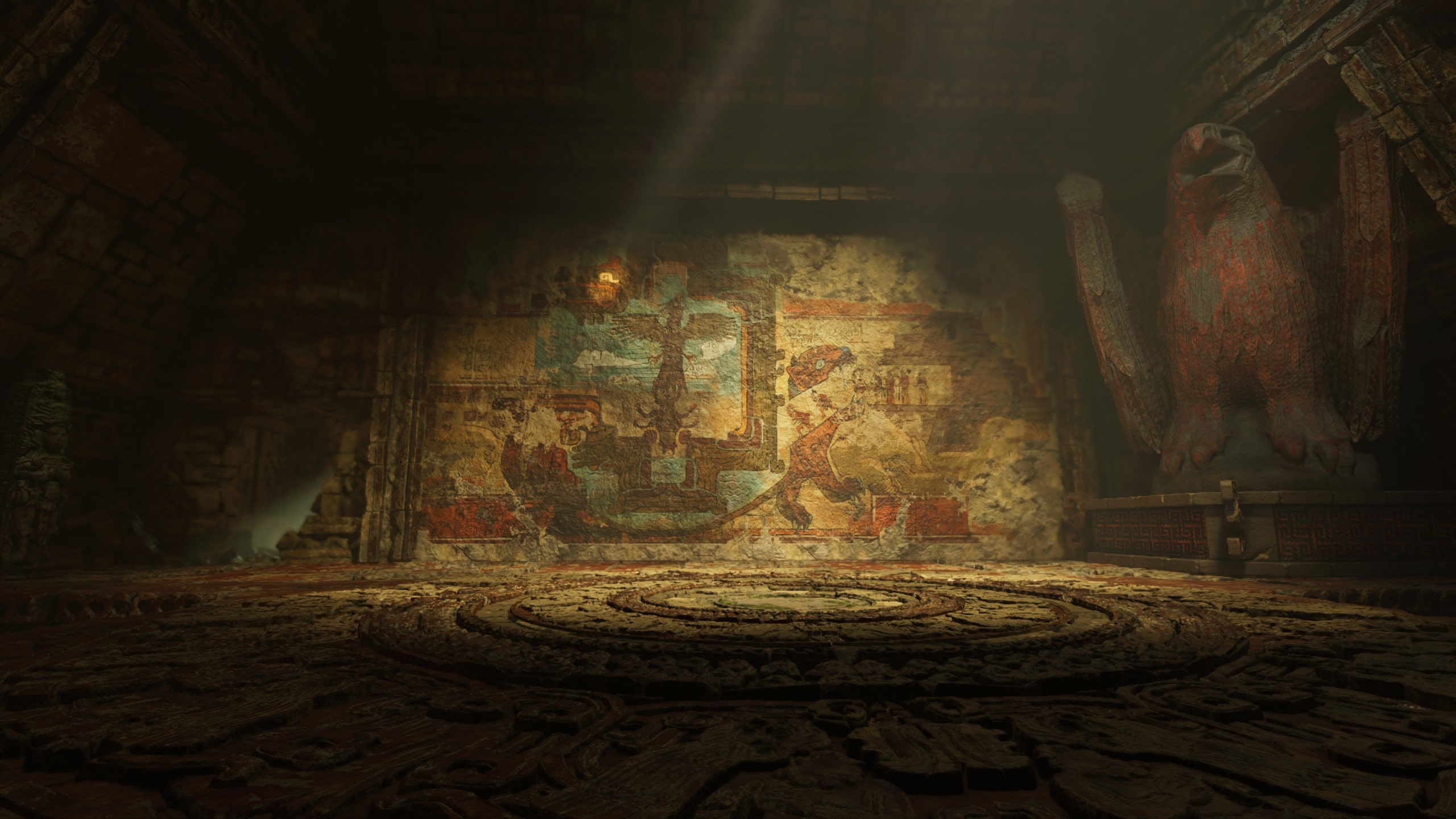 Shadow Of The Tomb Raider Mural Tomb Eagle Wallpaper - Darkness , HD Wallpaper & Backgrounds