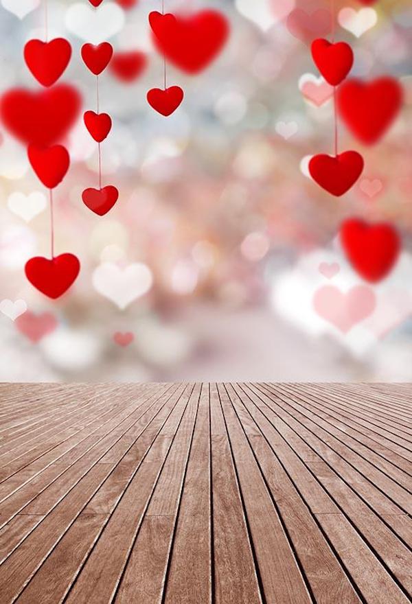 Bokeh Hearts With Wooden Pattern Backdrops - Background For Valentines Day , HD Wallpaper & Backgrounds