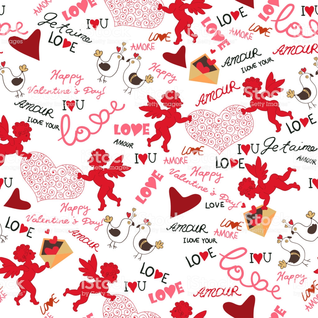 Valentine Wallpaper - Seamless - Love - Romantic - - Valentines Day Cupids Png , HD Wallpaper & Backgrounds