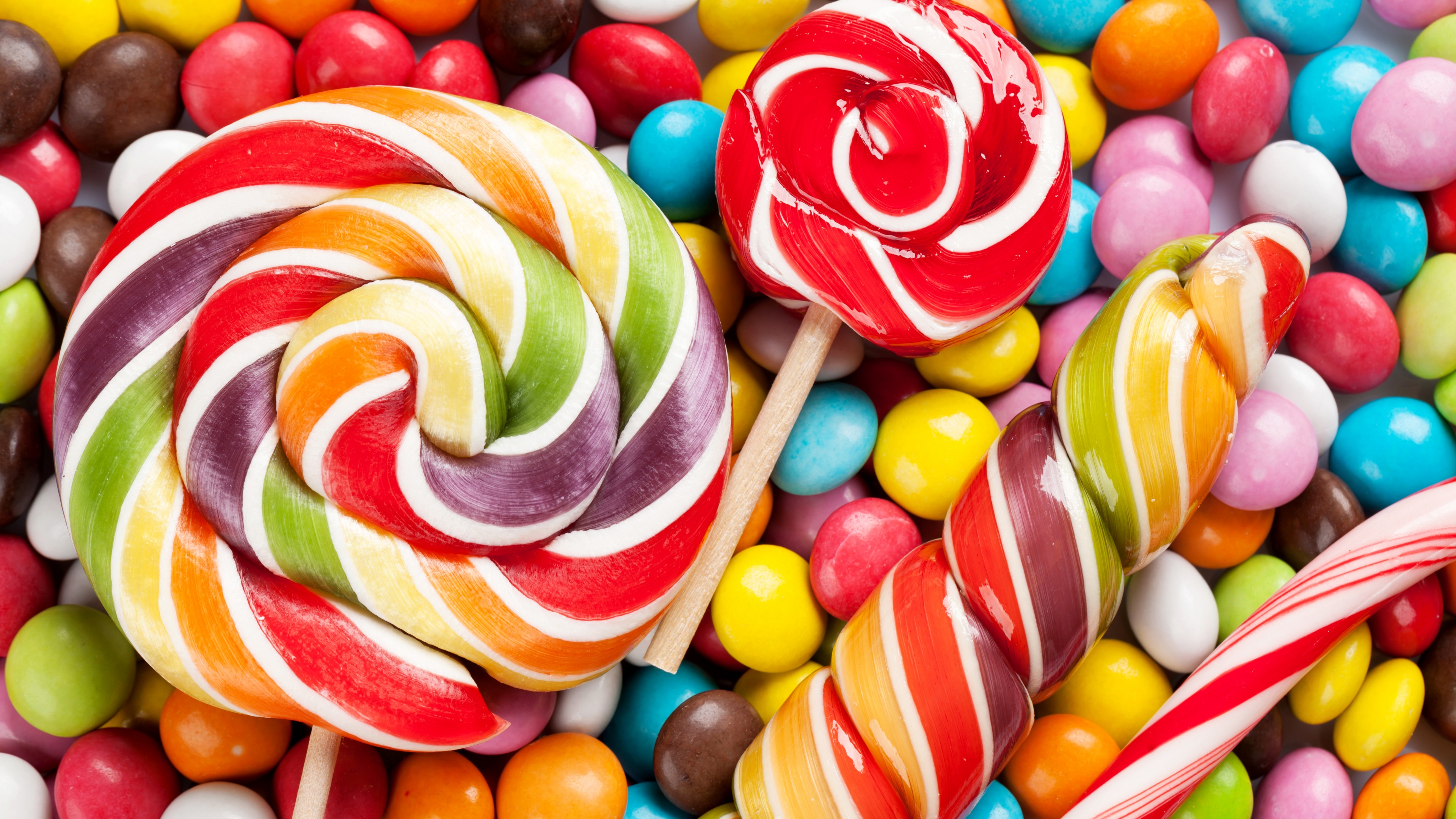 Colorful, 4k, 5k Wallpaper, Candy, Abstract - Rainbow Candy , HD Wallpaper & Backgrounds