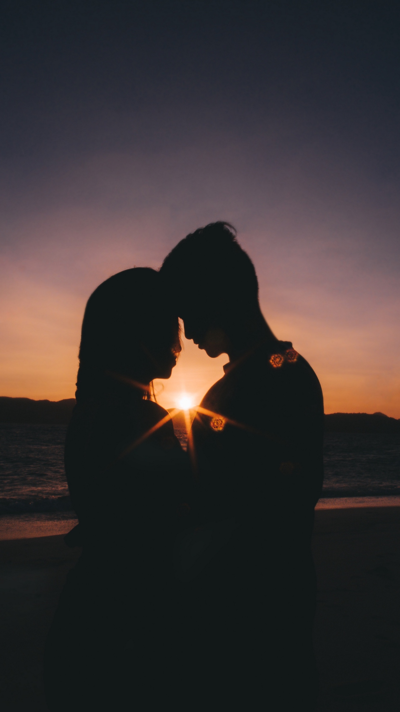 Wallpaper Couple, Silhouettes, Love, Sea, Sunset, Horizon - Happy Kiss Day To My Love , HD Wallpaper & Backgrounds