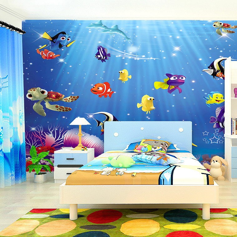 Dekoracje Naklejki Ścienne I Fototapety 3d Cartoon - World Map Mural For Kids Bedroom , HD Wallpaper & Backgrounds