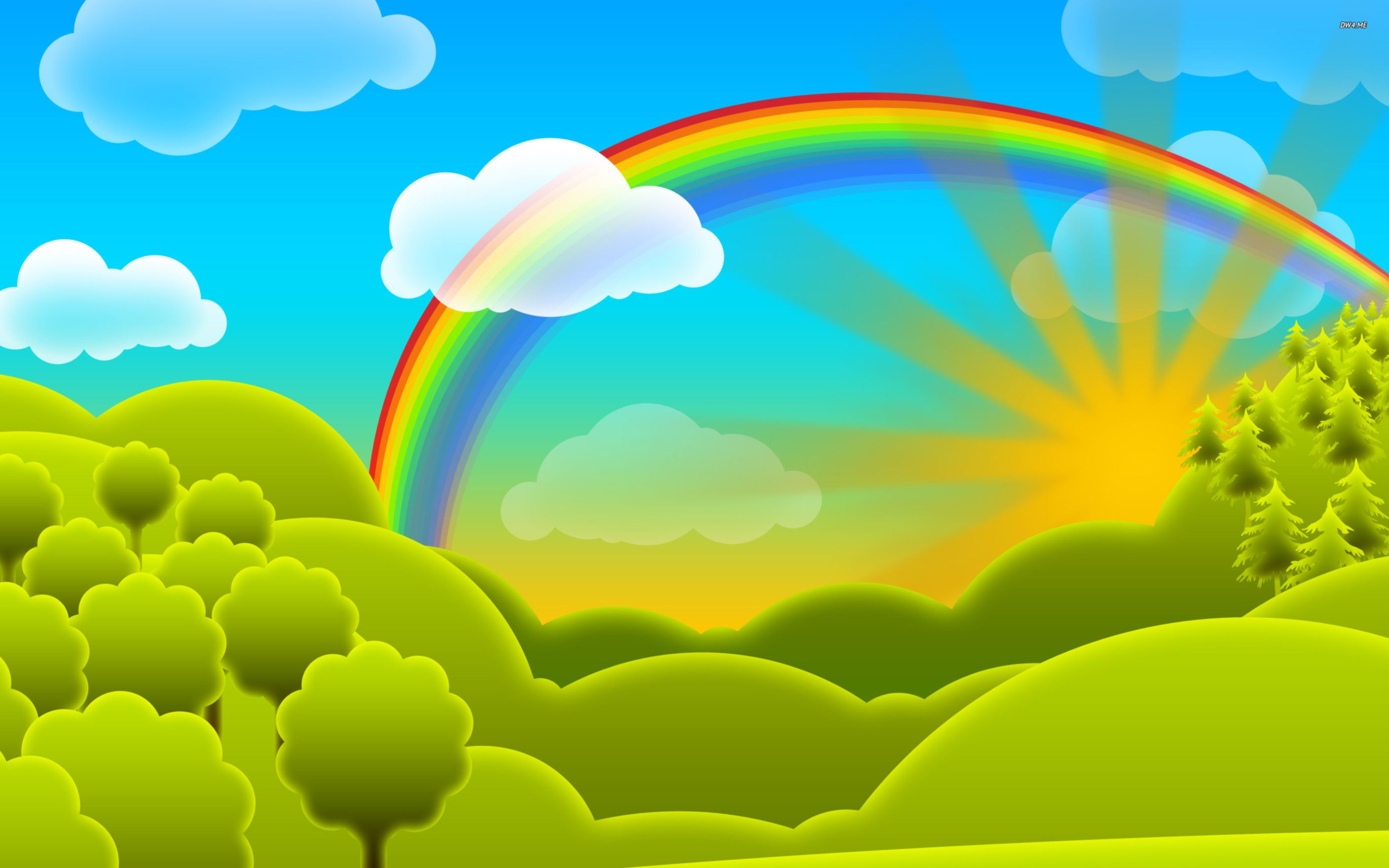 Download Free Hd Rainbow Full Hd Cartoon Free Wallpaper, - Cartoon Wallpaper Rainbow , HD Wallpaper & Backgrounds