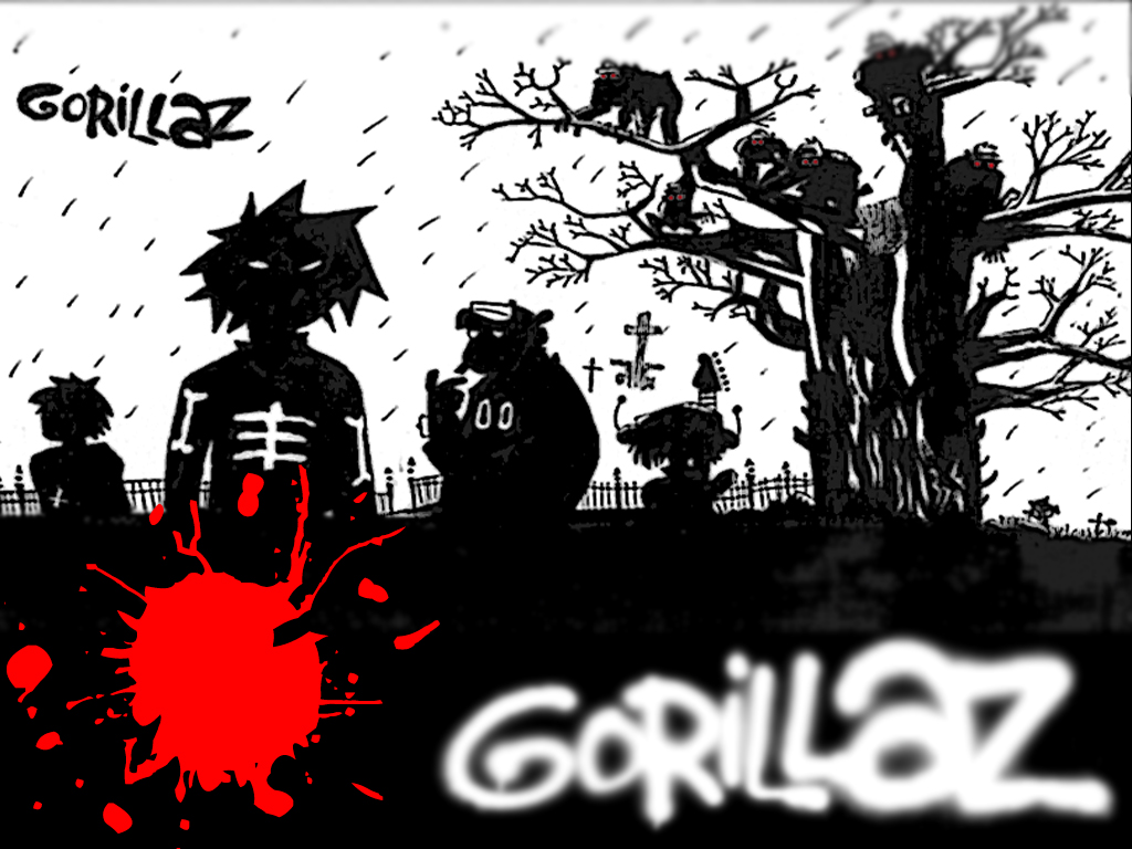 Gorillaz Hd Wallpaper Id - Gorillaz Kid With Guns , HD Wallpaper & Backgrounds