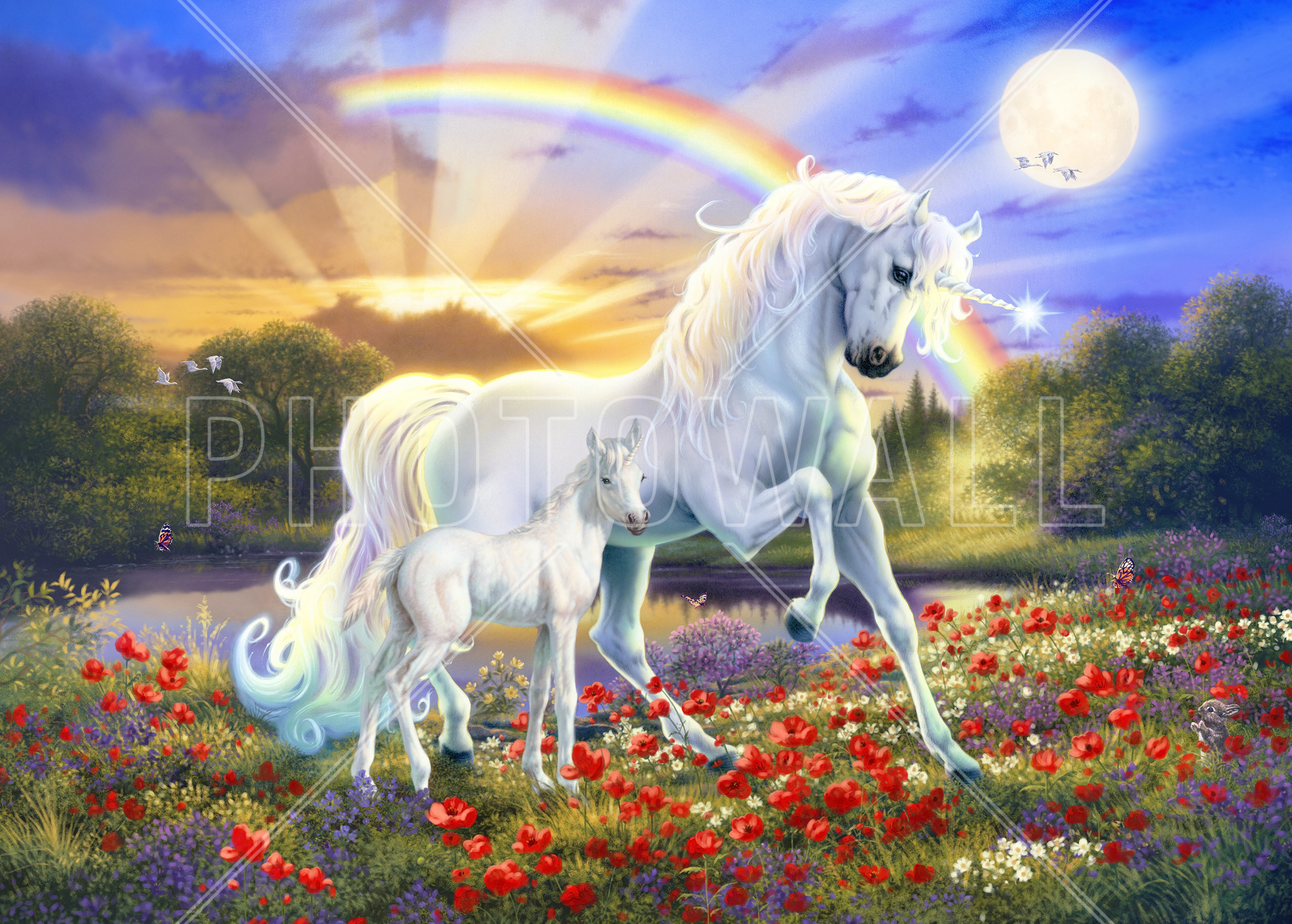 Rainbow Unicorn - Wallpaper - Rainbows Unicorns And Lollipops , HD Wallpaper & Backgrounds