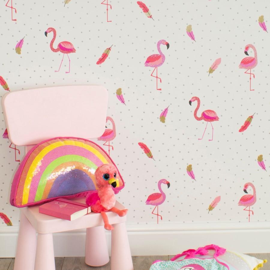 Crown Wallcoverings Wallpapers Be Dazzled Flamazing - Flamingo , HD Wallpaper & Backgrounds