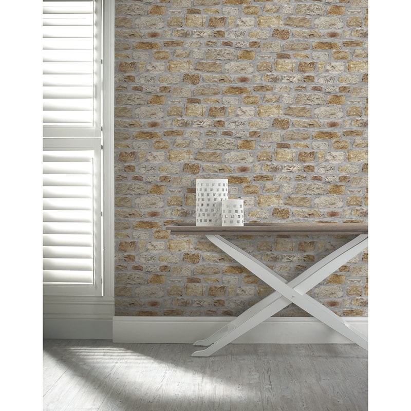 Arthouse Cottage Stone Wallpaper - Whitewashed Brick Wallpaper Arthouse , HD Wallpaper & Backgrounds