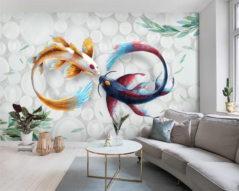 Mural Koi , HD Wallpaper & Backgrounds