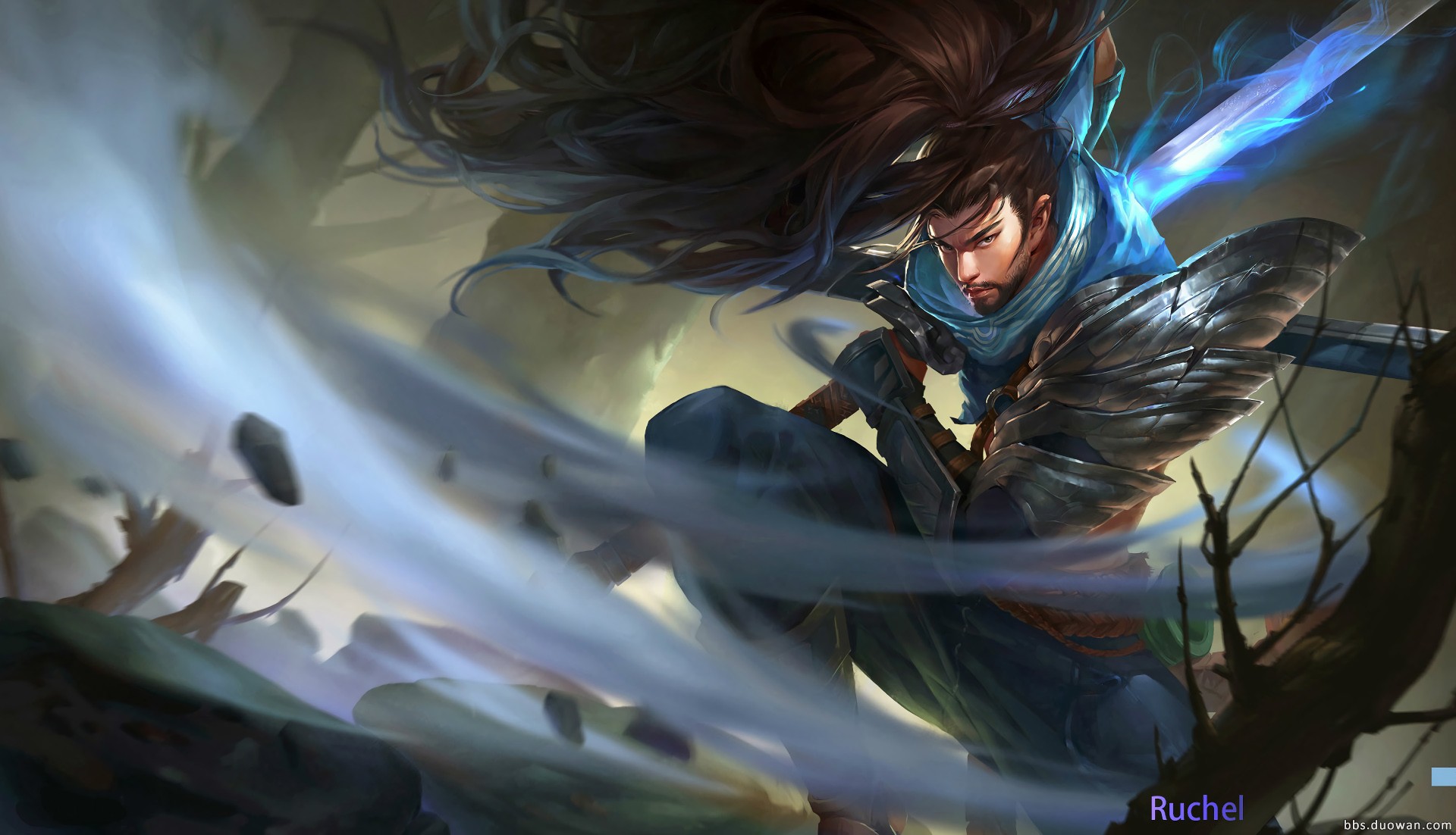 Yasuo By 不纯骚年 Qq Hd Wallpaper Background Fan Art Artwork - Yasuo Wallpaper Hd , HD Wallpaper & Backgrounds
