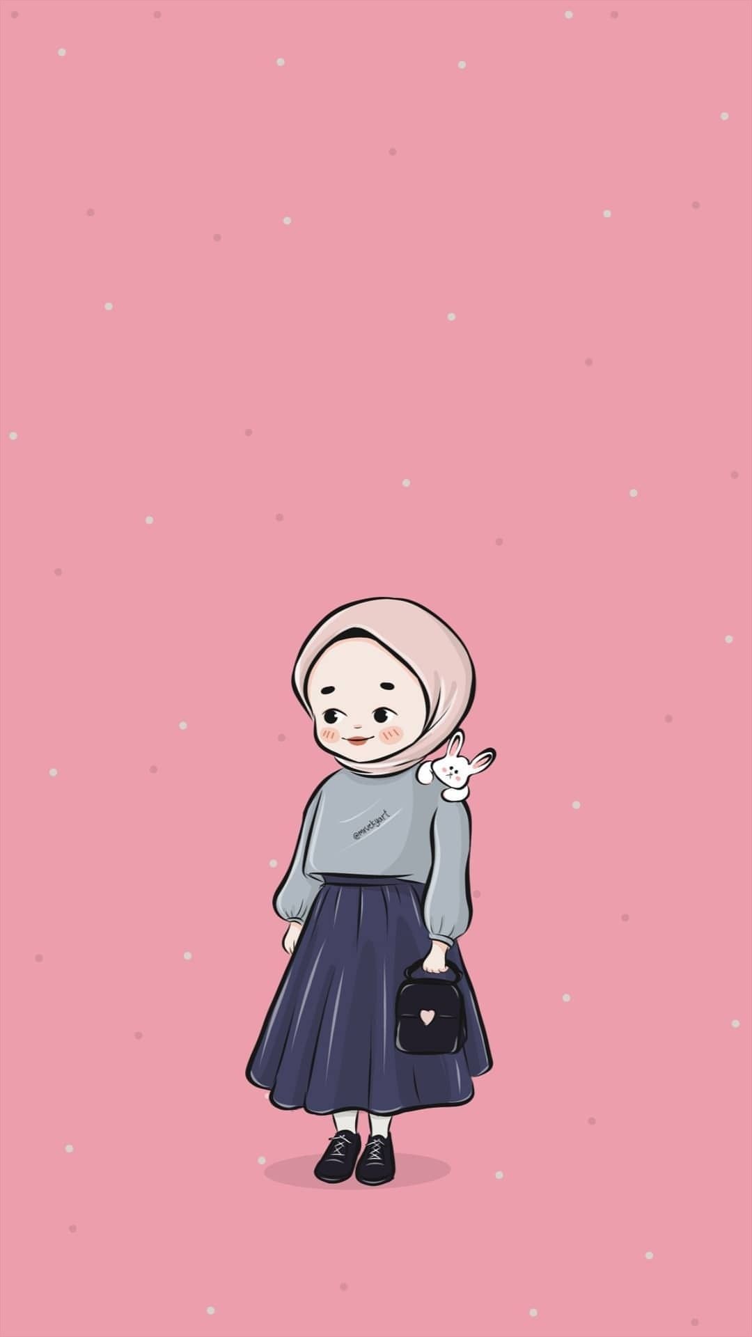 Iphone Hijab Cartoon , HD Wallpaper & Backgrounds