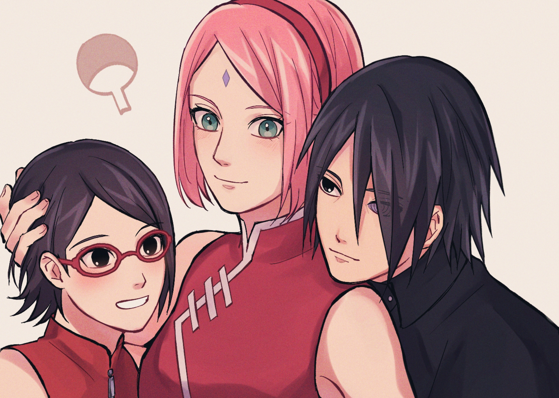 Anime Boruto Naruto Sarada Uchiha Sasuke Uchiha Sakura - Sasuke Sakura Dan Sarada Uchiha , HD Wallpaper & Backgrounds