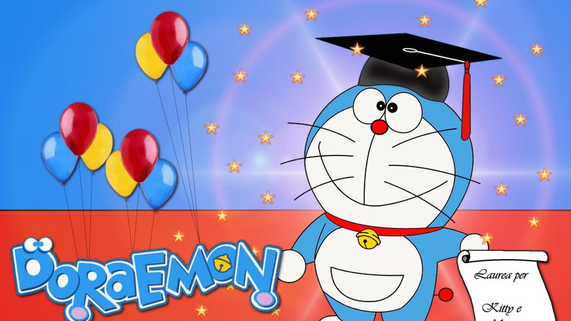Doraemon Wallpaper - Cartoon Doraemon Graduation , HD Wallpaper & Backgrounds