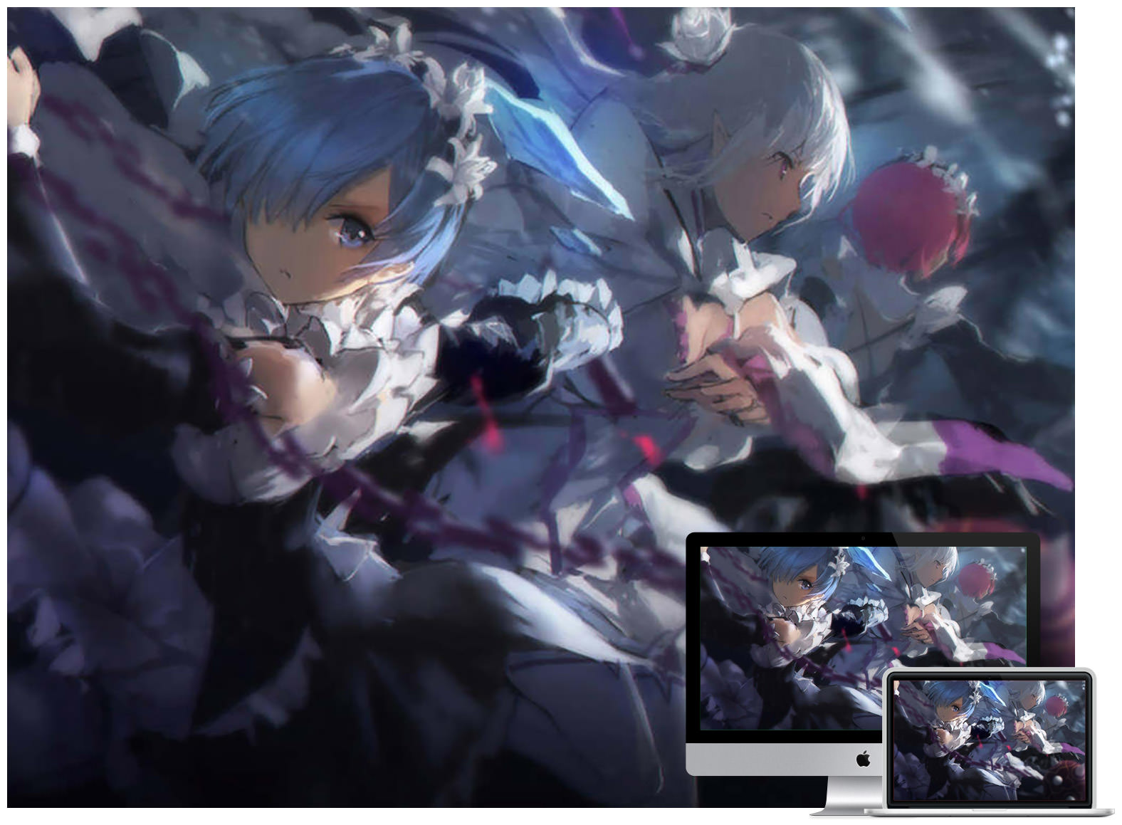 Zero Kara Hajimeru Isekai Seikatsu - Re Zero Emilia Rem , HD Wallpaper & Backgrounds