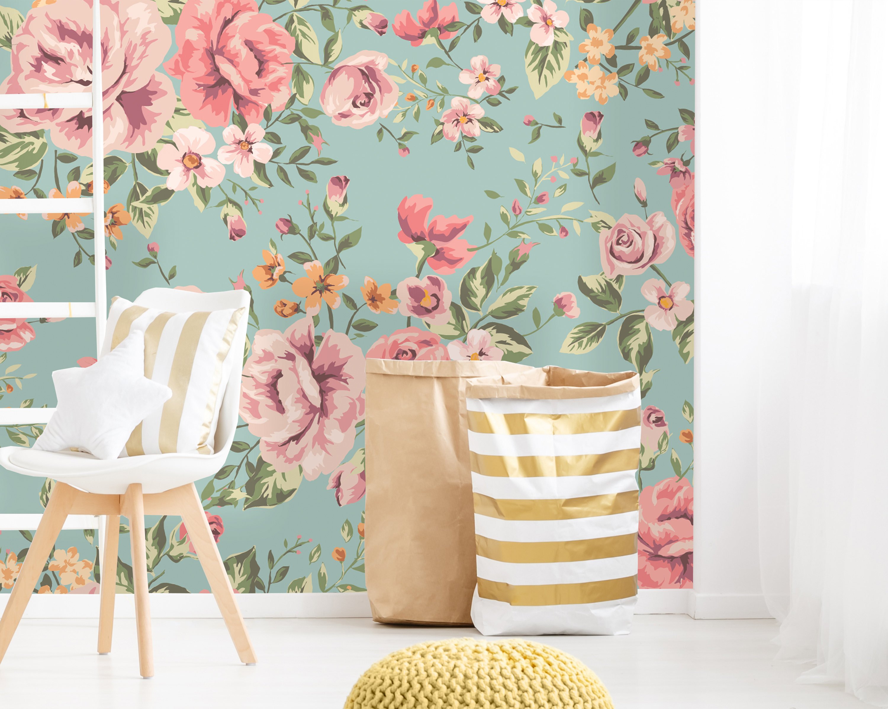Self Adhesive Wallpaper Removable Wallpaper Nursery - Vintage Flower Background , HD Wallpaper & Backgrounds