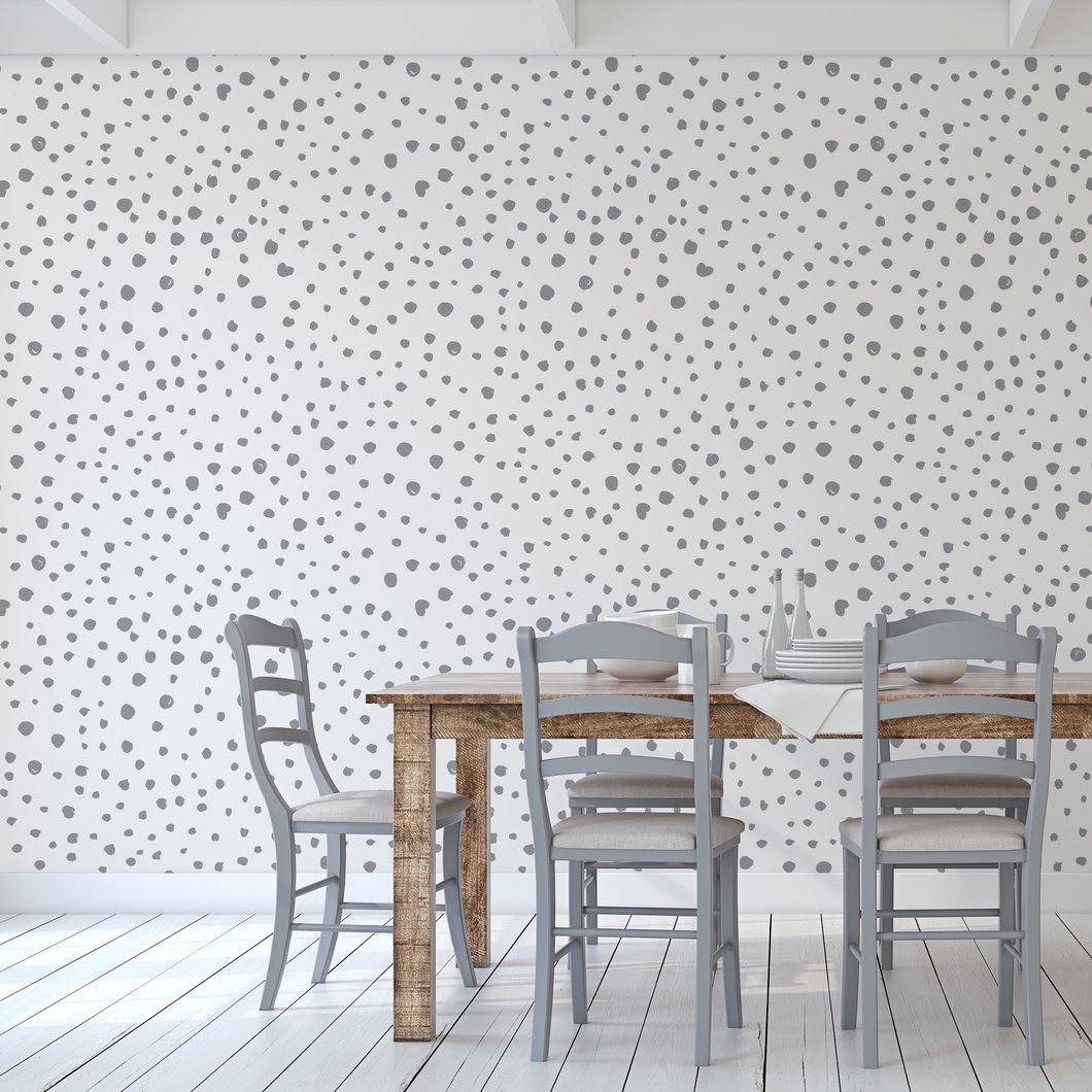 Grey Dalmatian Dots Self-adhesive Wallpaper - Funny Kitchen Wall Quotes , HD Wallpaper & Backgrounds