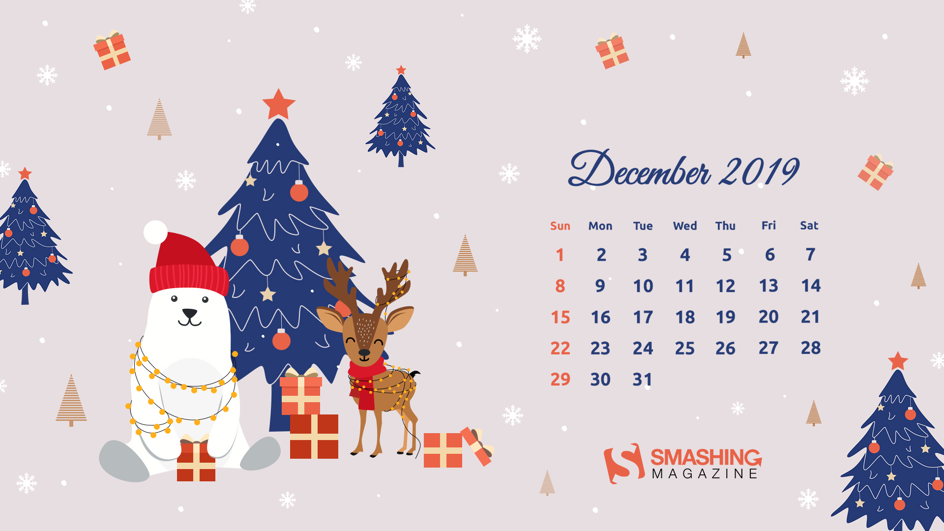 Christmas Mood December 2019 Calendar-1920x1080 - December 2019 Calendar Wallpaper Desktop , HD Wallpaper & Backgrounds