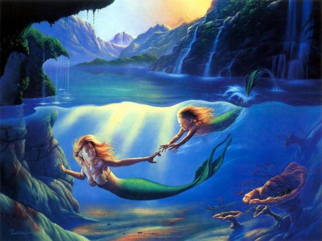 Mermaids Wallpapers Mermaids Background - Mother And Child Mermaids , HD Wallpaper & Backgrounds