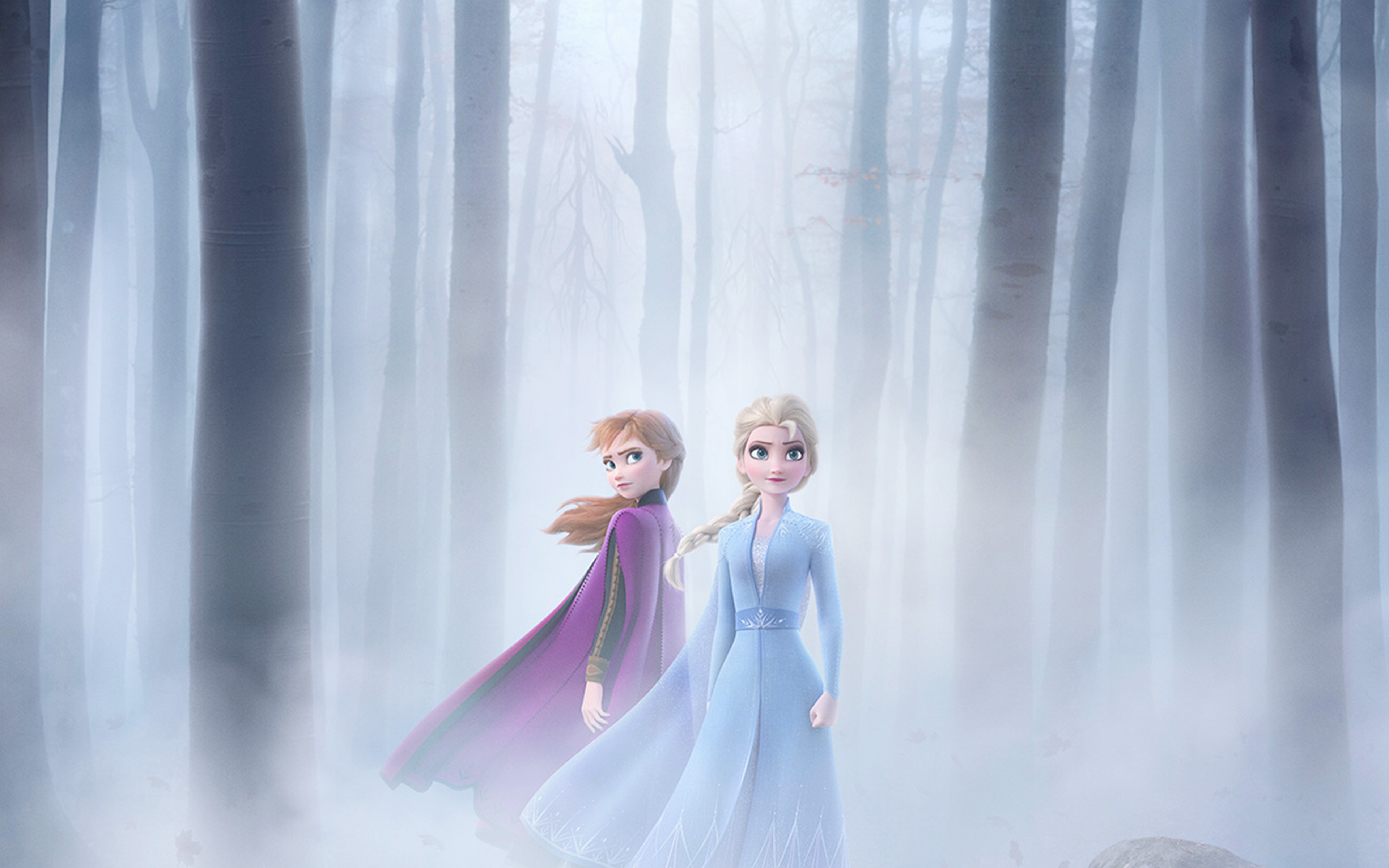 Elsa And Anna Frozen 2 Fog , HD Wallpaper & Backgrounds