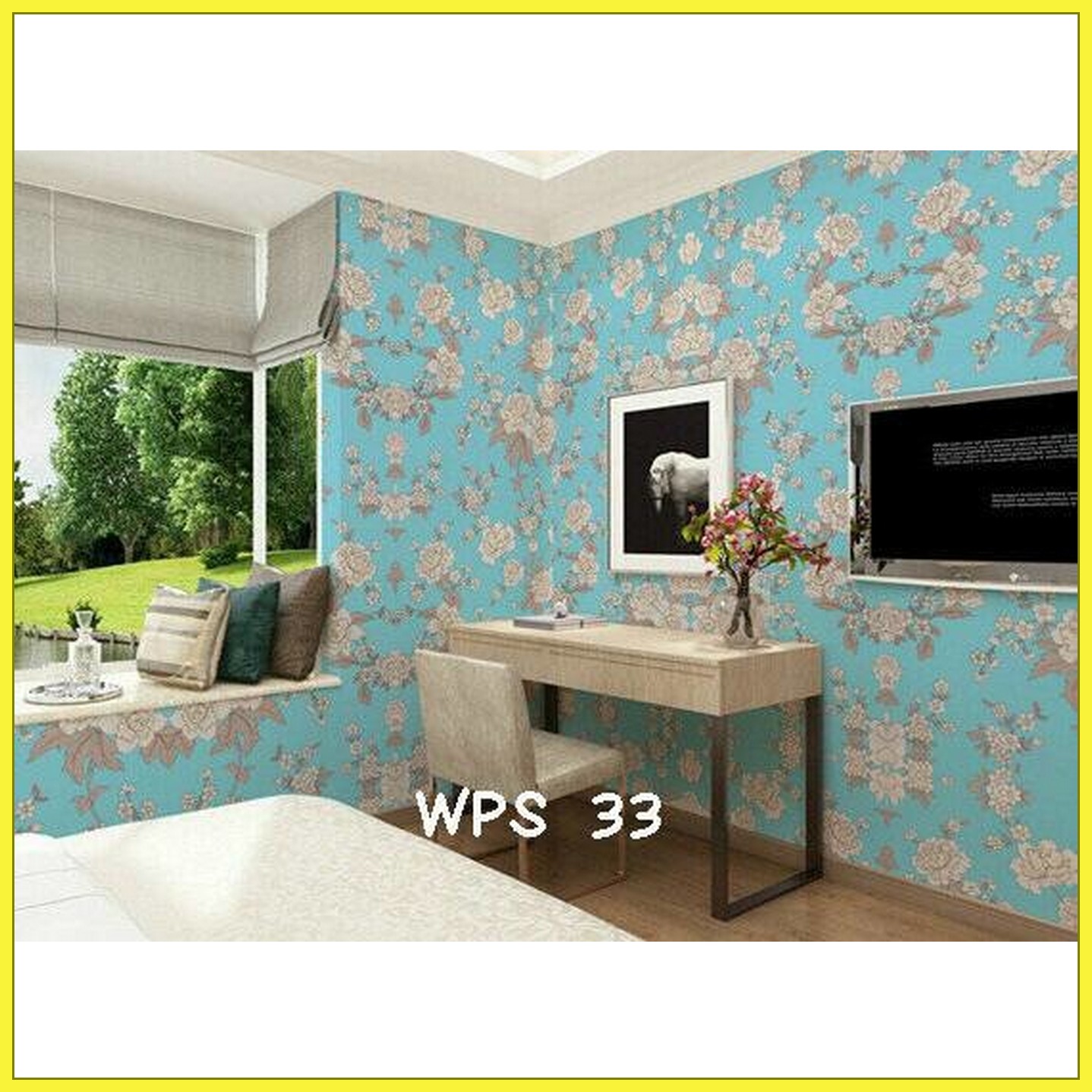 Dinding Warna Biru Tosca - Pvc Wallpaper Sticker , HD Wallpaper & Backgrounds