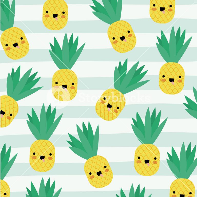 Pineapple Wallpaper - Kawaii Pineapples Background , HD Wallpaper & Backgrounds