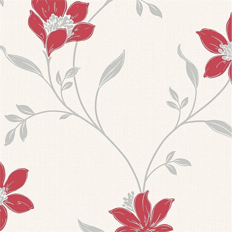 Red Floral Wallpaper Homebase , HD Wallpaper & Backgrounds