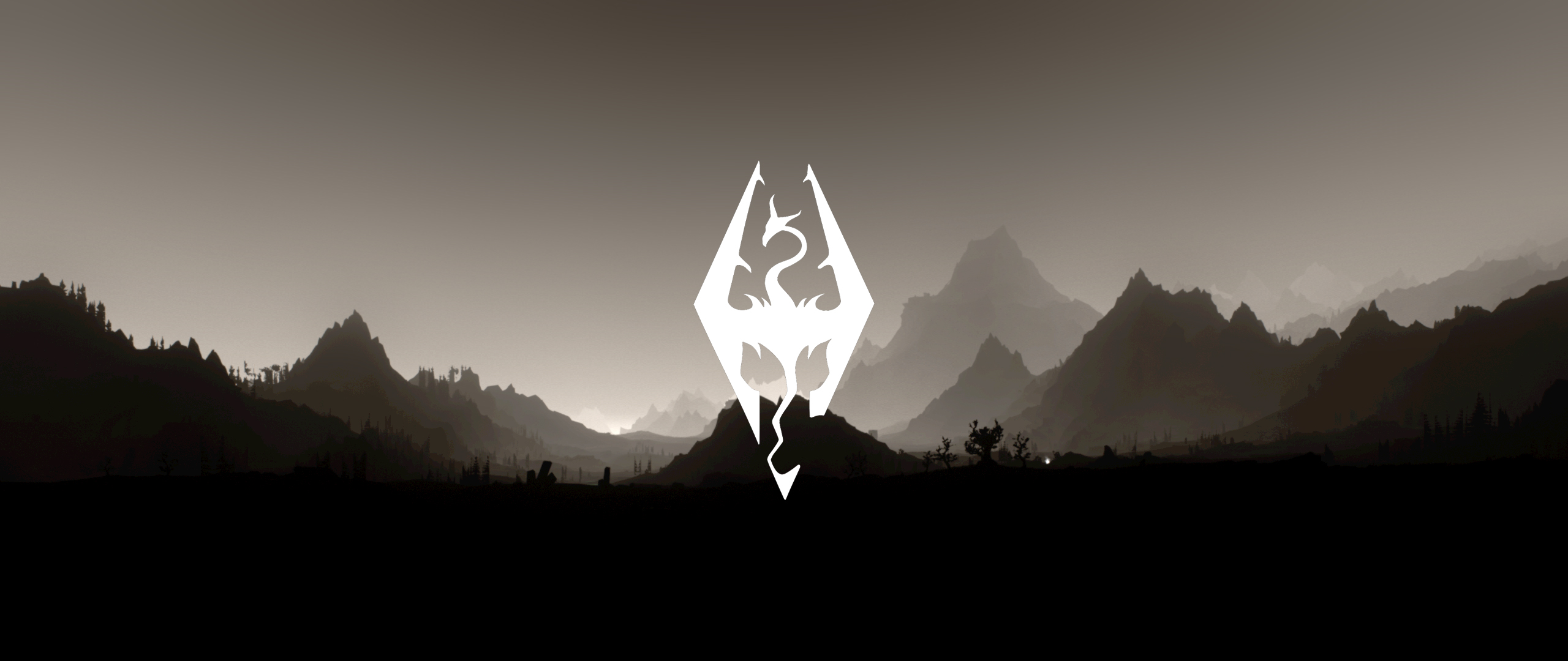 Skyrim Logo Wallpaper - Minimalist Skyrim Wallpaper 4k , HD Wallpaper & Backgrounds