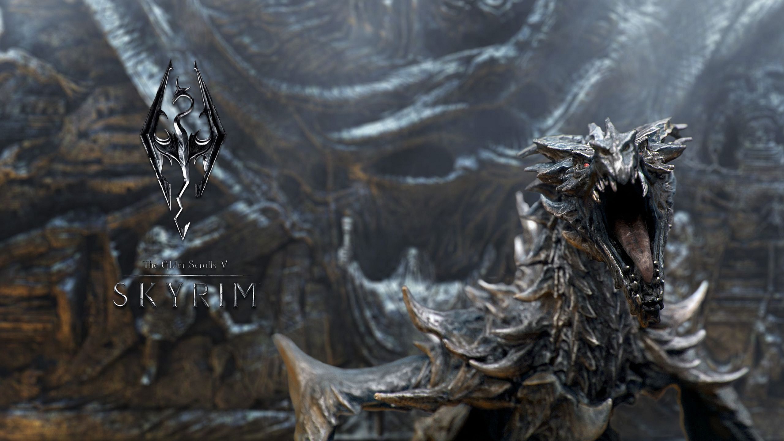 Skyrim Wallpaper - Skyrim Dragon , HD Wallpaper & Backgrounds