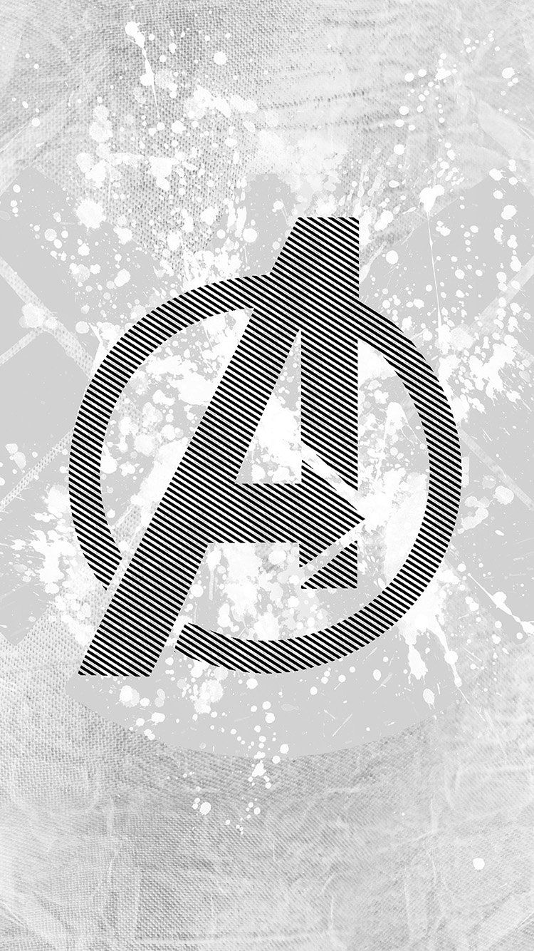 Avengers Logo Art Hero White Wallpaper Hd Iphone Marvel - Avengers Logo Wallpaper Iphone , HD Wallpaper & Backgrounds