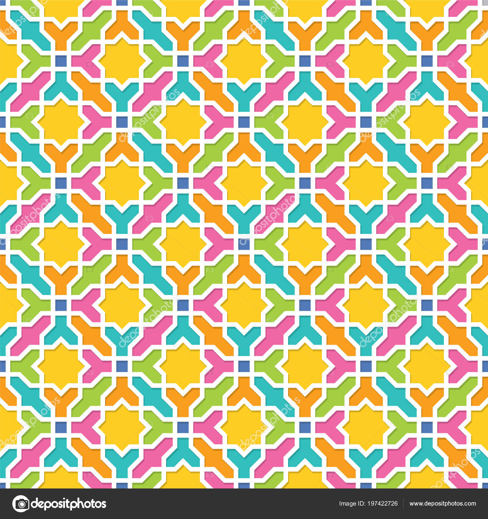 Geometric Pattern Arabian Style Seamless Vector Background - Circle , HD Wallpaper & Backgrounds