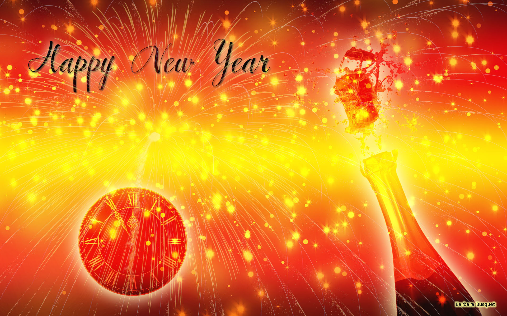 Red Yellow New Years Eve Wallpaper - Colour Happy New Year , HD Wallpaper & Backgrounds