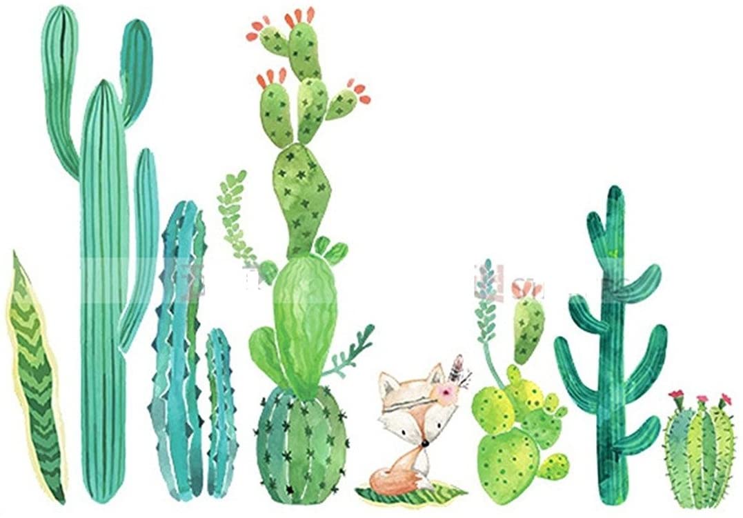 Stazsx Plant Wall Stickers Cactus Wallpaper Living - Cactus , HD Wallpaper & Backgrounds
