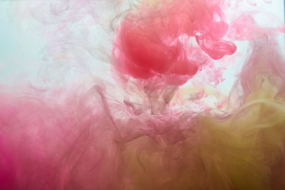 Ink, Water, Pink, Green, Liquid, Color, Paint, Abstract, - Ink , HD Wallpaper & Backgrounds
