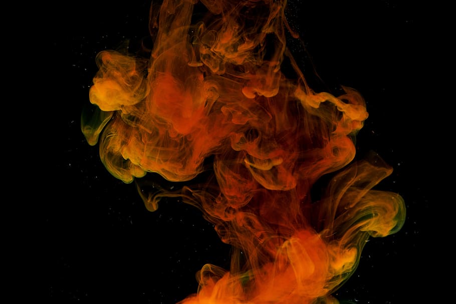 Ink, Water, Red, Orange, Liquid, Color, Paint, Abstract, - Orange Smoke Background Hd , HD Wallpaper & Backgrounds