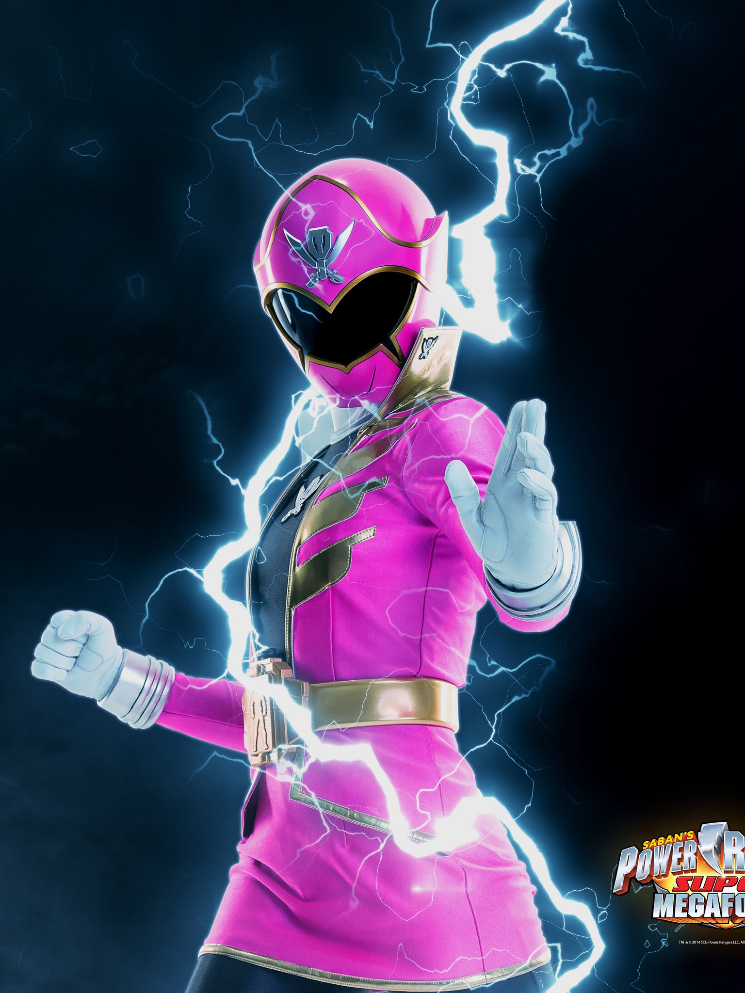 Power Rangers Wallpaper Super Megaforce Pink Fun Ipad - Pink Power Rangers Samurai , HD Wallpaper & Backgrounds