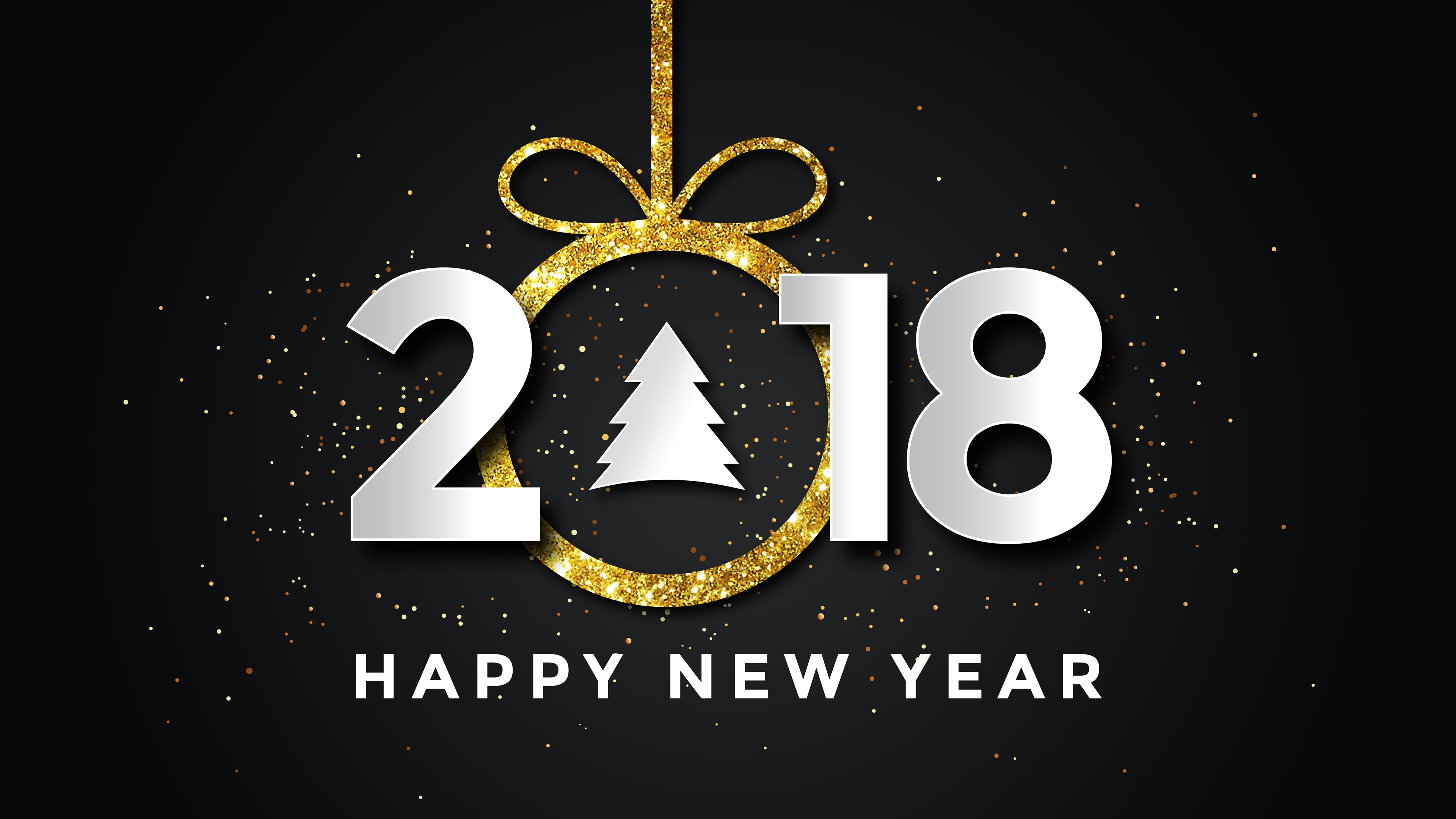 Wallpaper Happy New Year 2018, Christmas Tree, Stars - 2018 Navidad Fondo Hp , HD Wallpaper & Backgrounds
