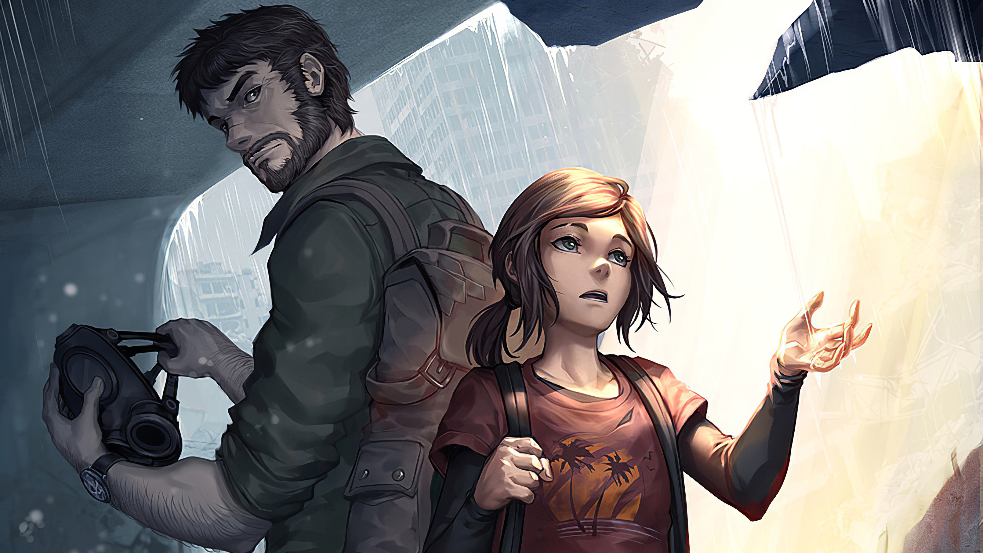 Wallpaper Of Ellie, Joel, The Last Of Us Part Ii Background - Ellie The Last Of Us Art , HD Wallpaper & Backgrounds