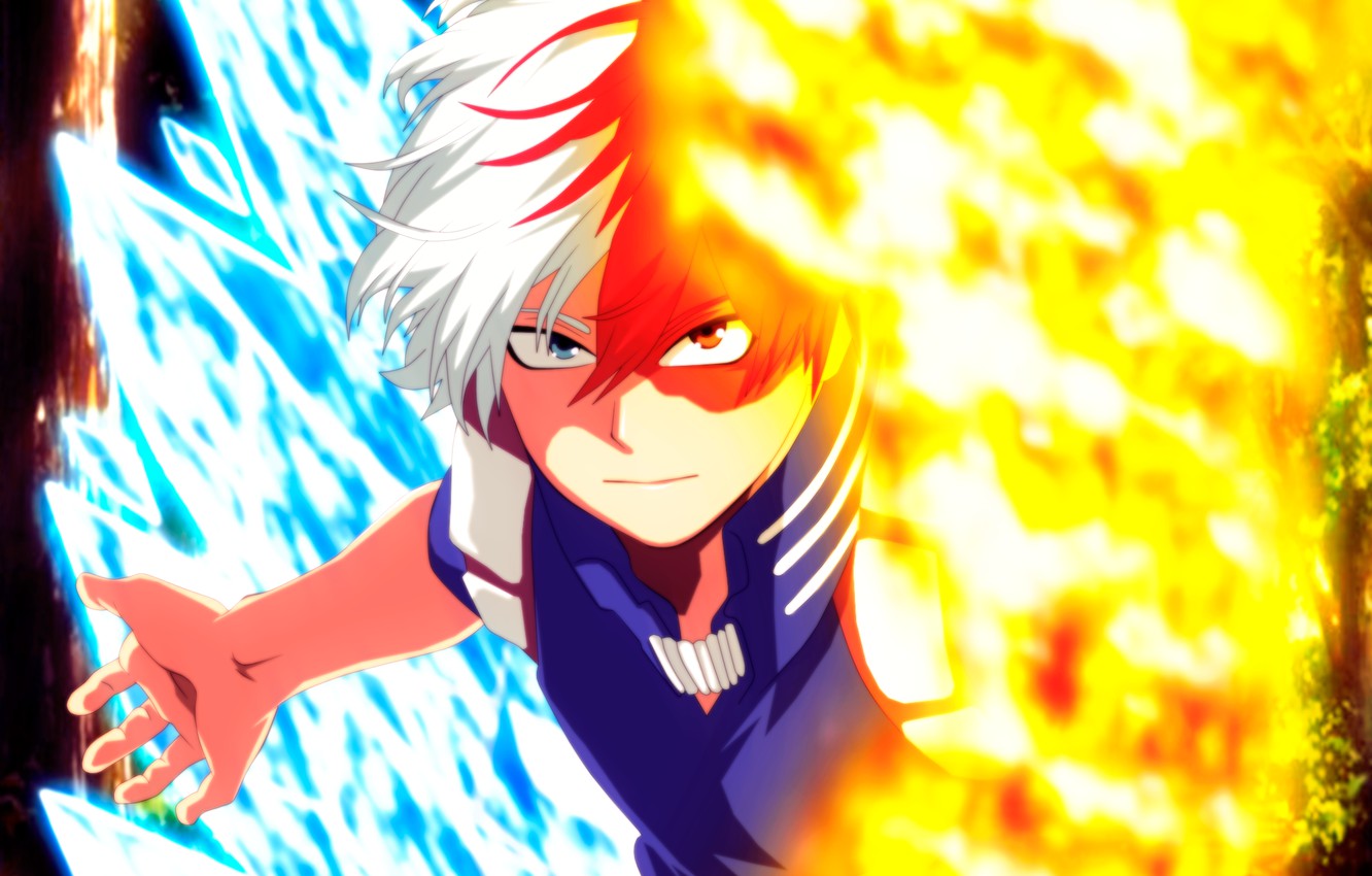 Photo Wallpaper Fire, My Hero Academia, Boku No Hero - Shoto My Hero Academia , HD Wallpaper & Backgrounds