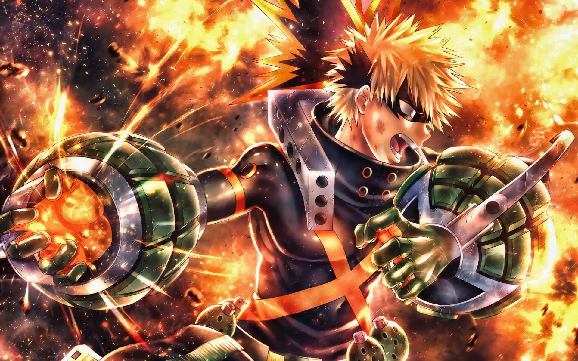 Anger Katsuki Bakugou, Fire, Boku No Hero Academia, - Katsuki Bakugou My Hero Academia Hd , HD Wallpaper & Backgrounds