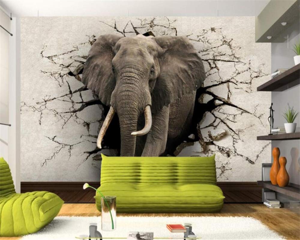 Avikalp Exclusive Awz0134 3d Wallpaper Elephant Mural - 3d Wallpaper For Tv Wall , HD Wallpaper & Backgrounds