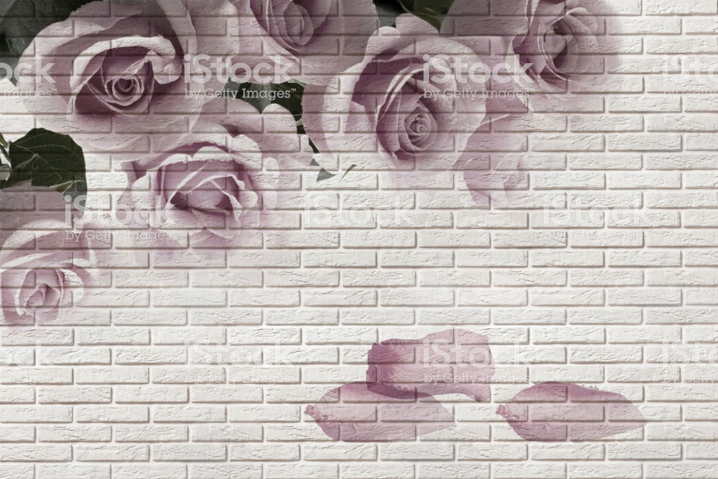 3d Wallpaper, Bouquet Of Roses On Brick Wall Background - Interior Wallpaper Texture 3d , HD Wallpaper & Backgrounds
