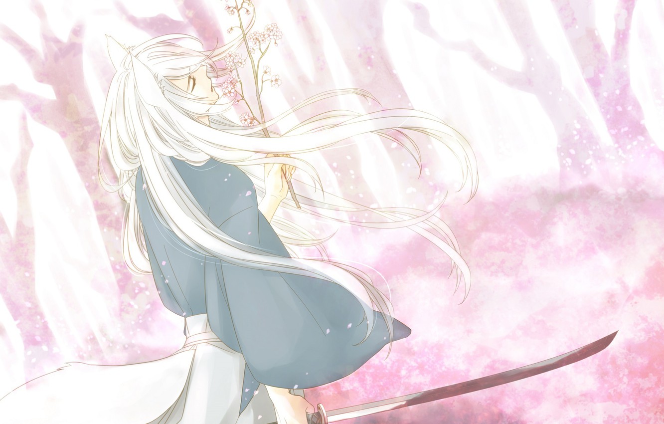 Photo Wallpaper Forest, The Wind, Sword, Kamisaa The - Арт Томоэ , HD Wallpaper & Backgrounds