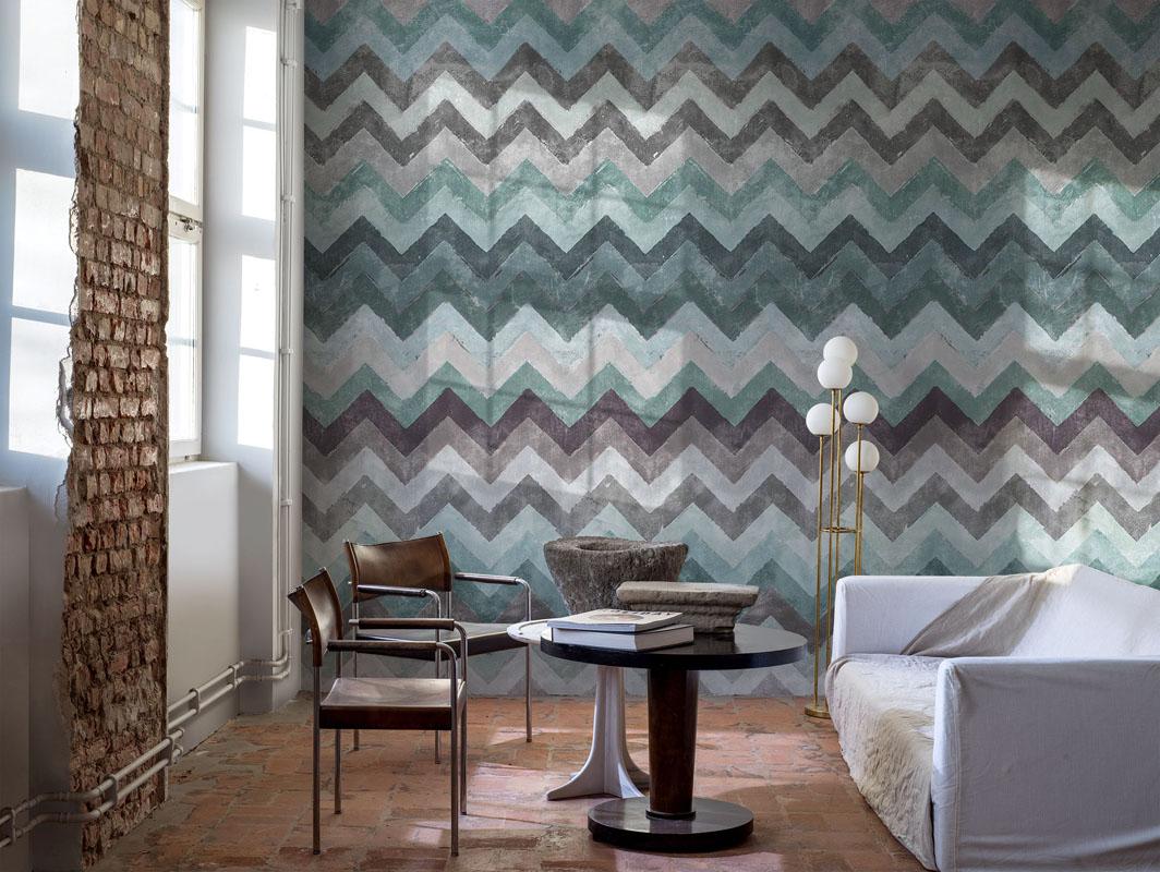 Interior Image Of The Chevron Turquoise Wallpaper From - Mr Perswall Wallpaper P270802 2 , HD Wallpaper & Backgrounds