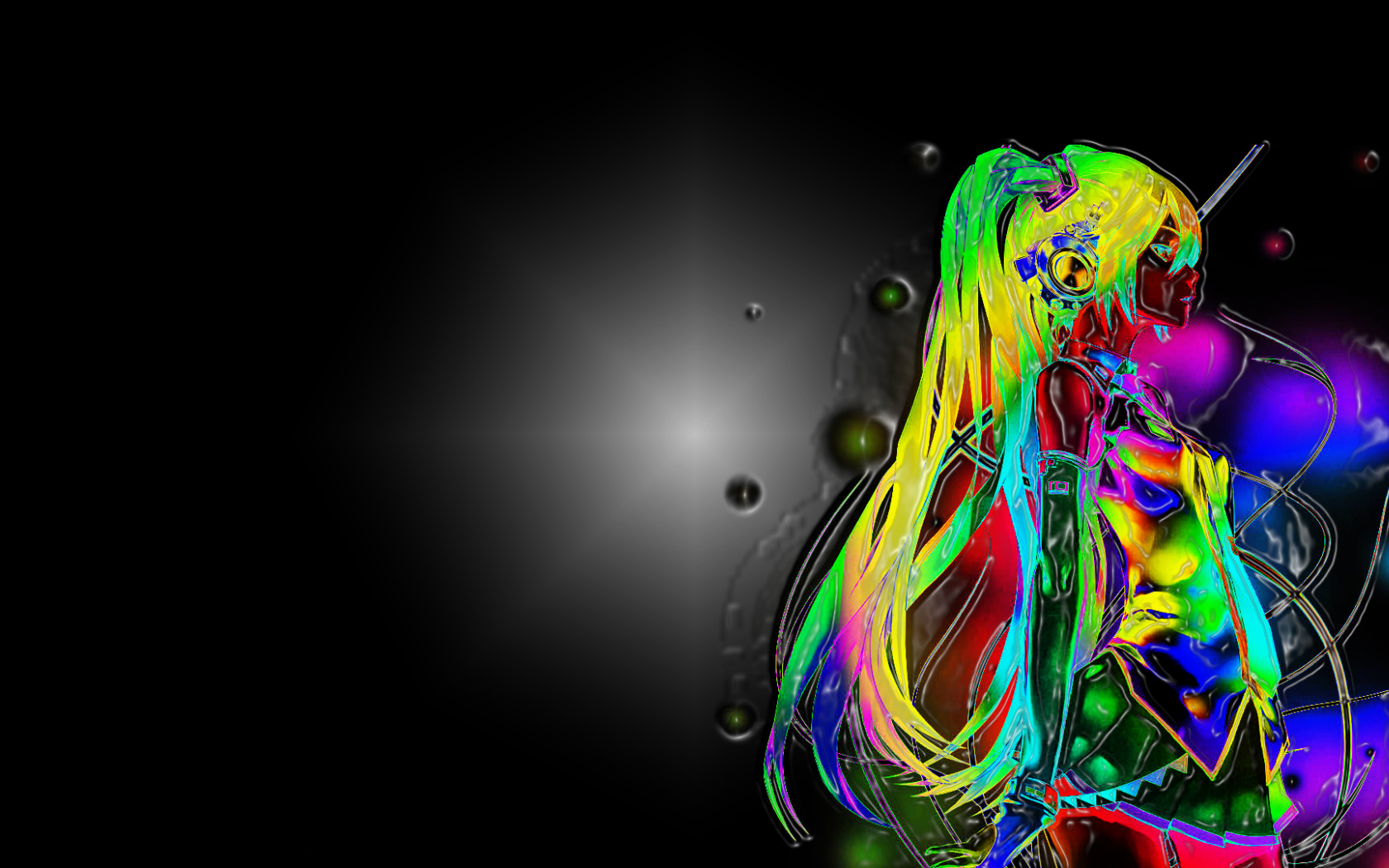 Anime Vocaloid Neon 3d Anime Wallpaper - Anime Neon Desktop , HD Wallpaper & Backgrounds